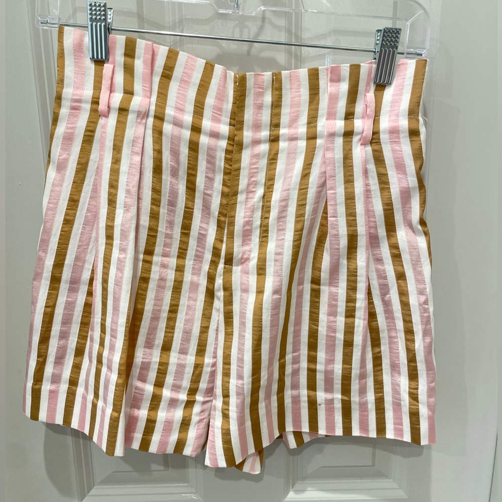 Frame Pink and Brown Striped Shorts